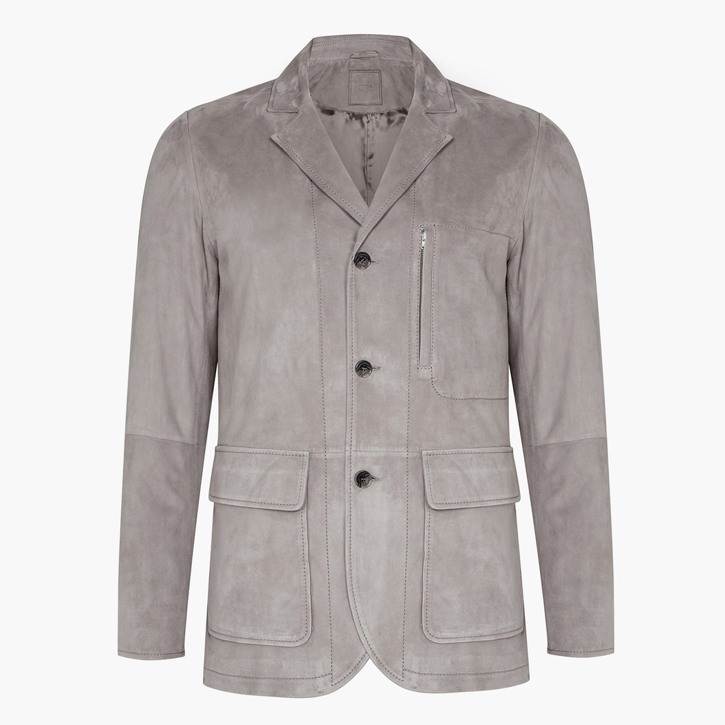 Vilelmo Taba Erkek Süet Blazer Deri Ceket