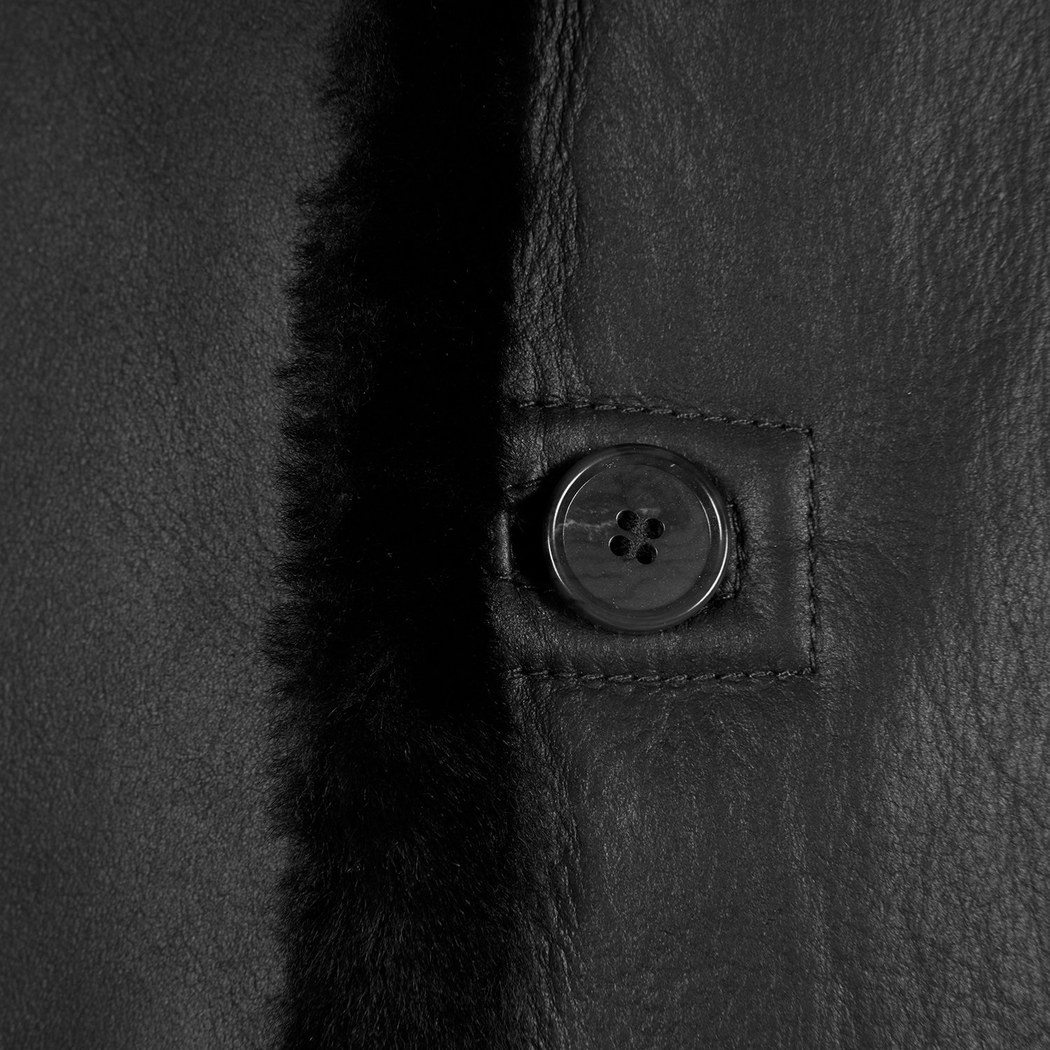 Viony Siyah Erkek Kürk Ceket