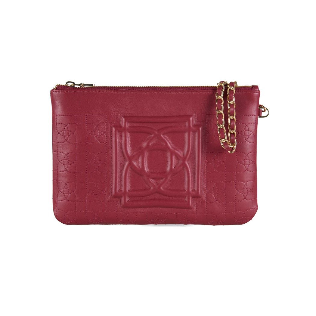 Vionya Bordo Nakışlı El Çantası