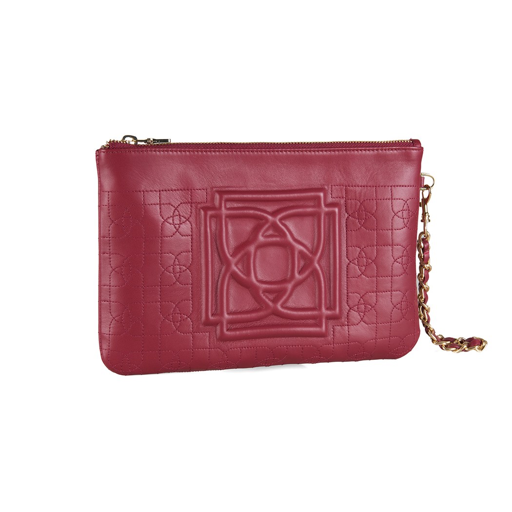 Vionya Bordo Nakışlı El Çantası