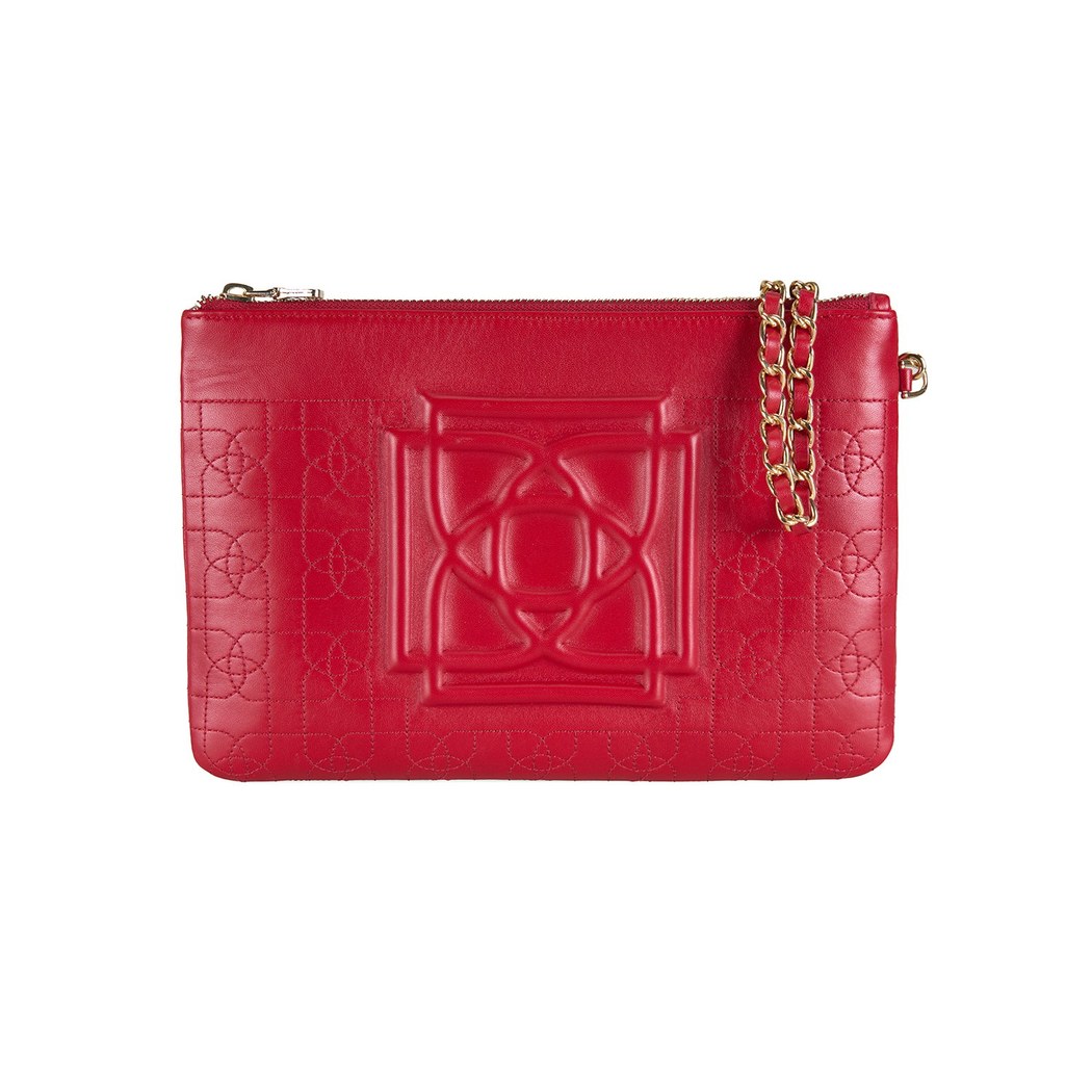 Vionya Kırmızı Nakışlı El Çantası