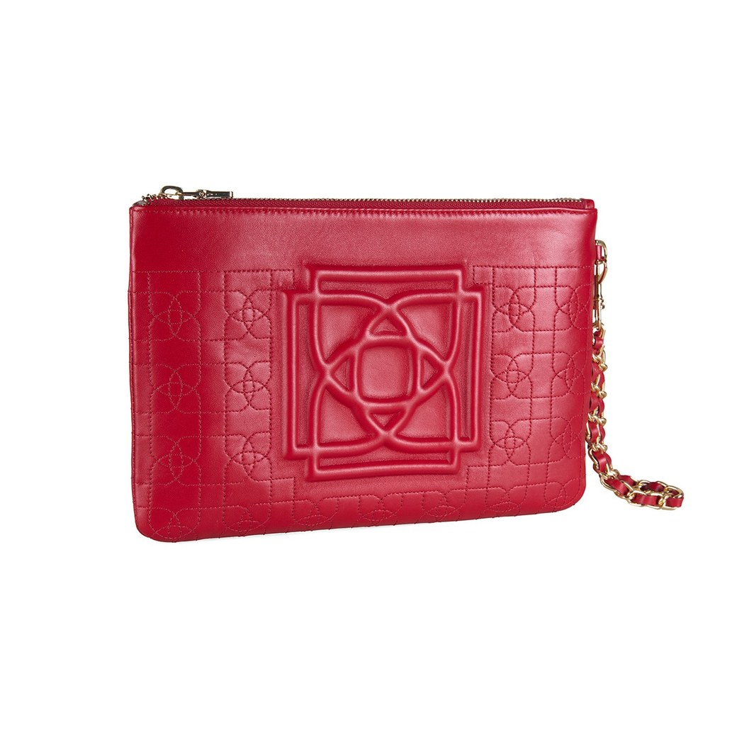 Vionya Kırmızı Nakışlı El Çantası