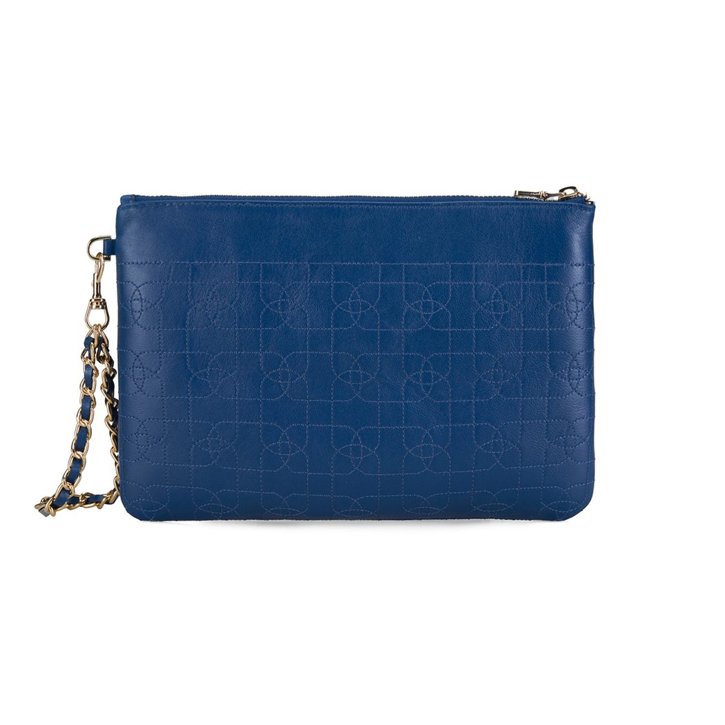 Vionya Lacivert Nakışlı El Çantası