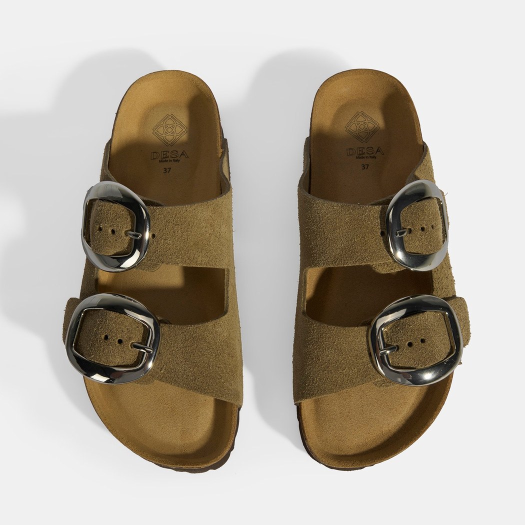 Vizon Kadın Toka Detaylı Süet Terlik