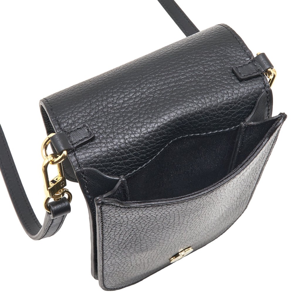 Woundy Siyah Kadın Deri Telefon Çantası 