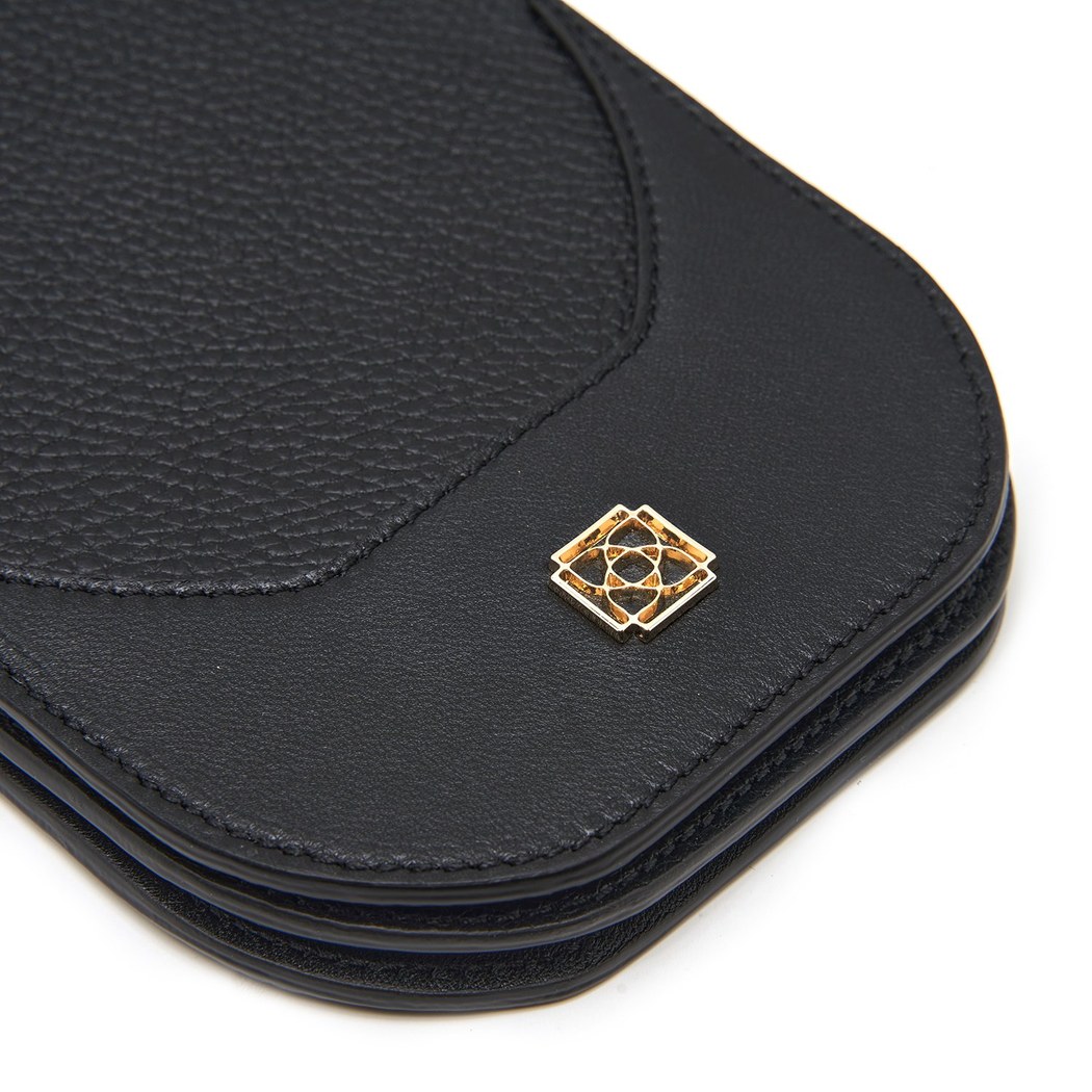 Woundy Siyah Kadın Deri Telefon Çantası 