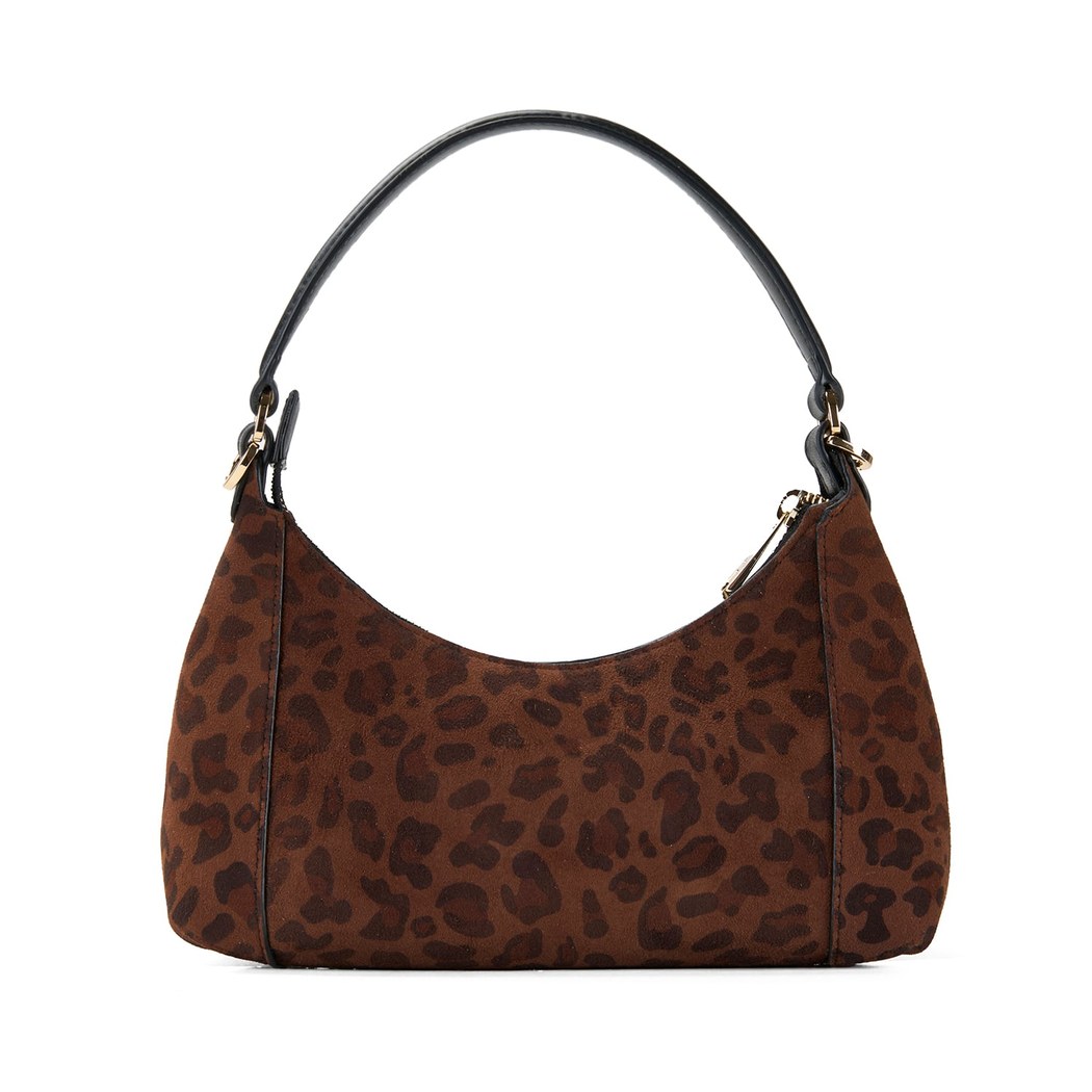 xxx Brielle Leopar Baskılı Süet Kadın Omuz Çantası
