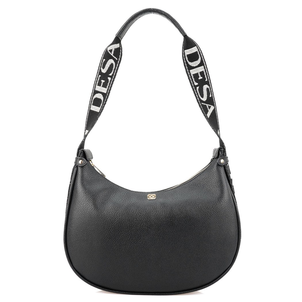 xxx Petunie Siyah Kadın Desa Logo Askılı Deri Omuz Çantası