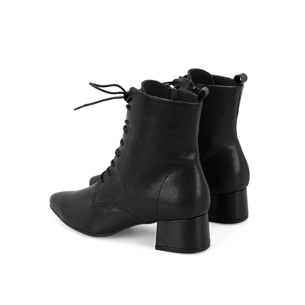 XXXBailey Siyah Kadın DesaComfort Fermuarlı Topuklu Deri Bot