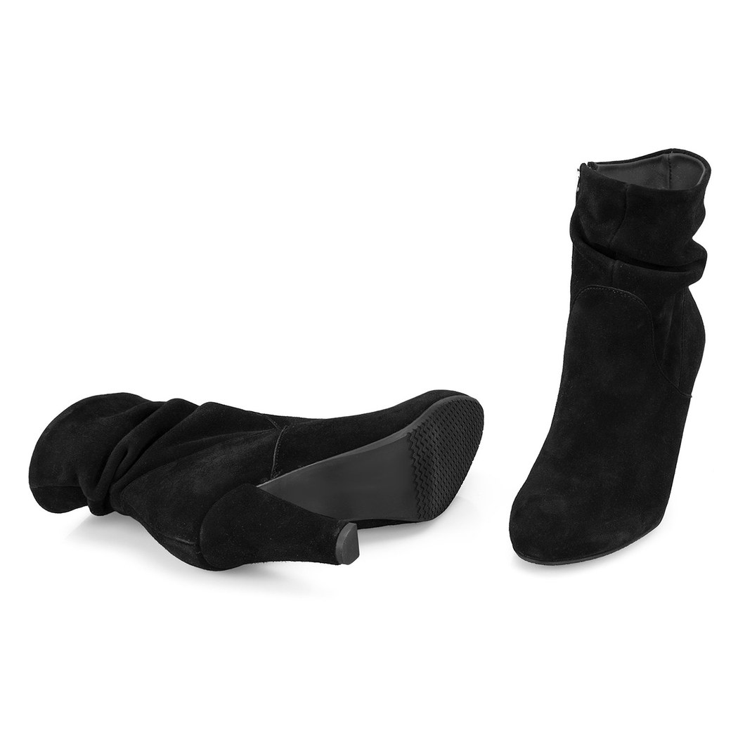 XXXBelen Siyah Kadın DesaComfort Fermuarlı Topuklu Deri Bot