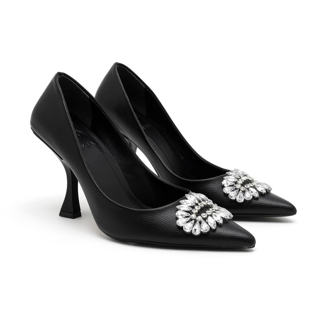 XXXBurke Siyah Kadın Taşlı Abiye Stiletto