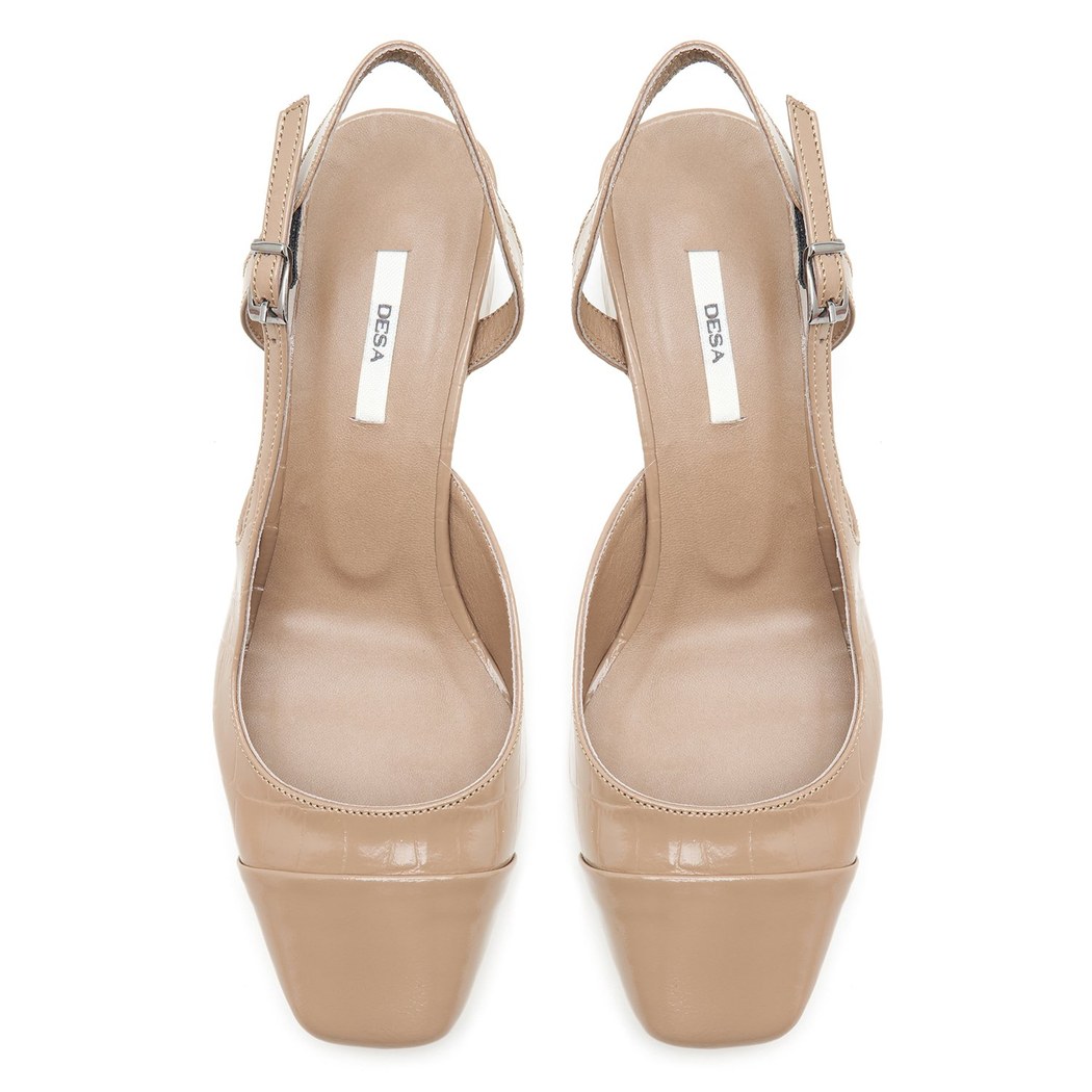 XXXCarmel Krem Kadın Rugan Deri Klasik Ayakkabı