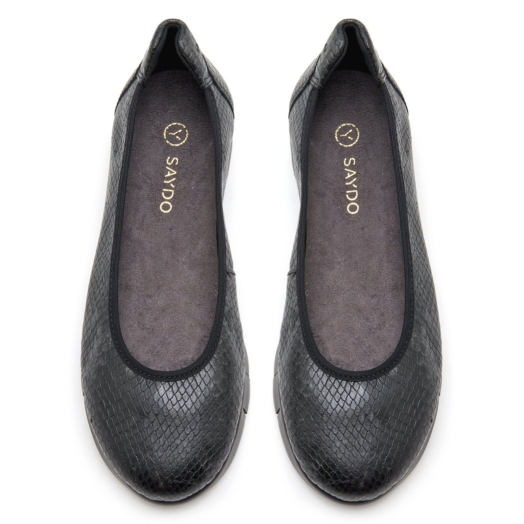 XXXCrescita Comfort Siyah Kadın Egzotik Deri Günlük Ayakkabı