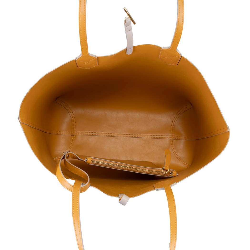 XXXEmely Bej Kadın Çift Taraflı Deri Omuz Çantası