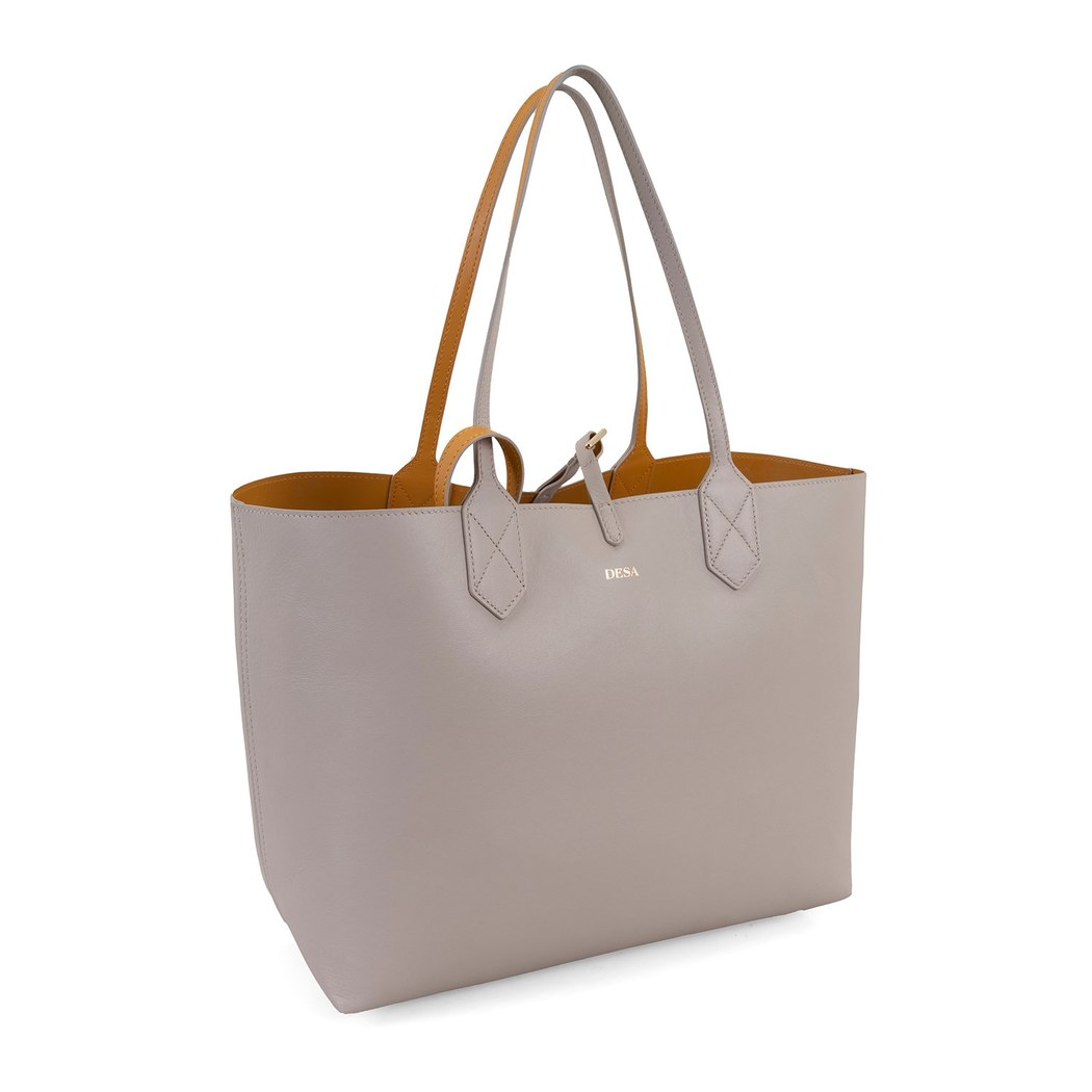 XXXEmely Bej Kadın Çift Taraflı Deri Omuz Çantası