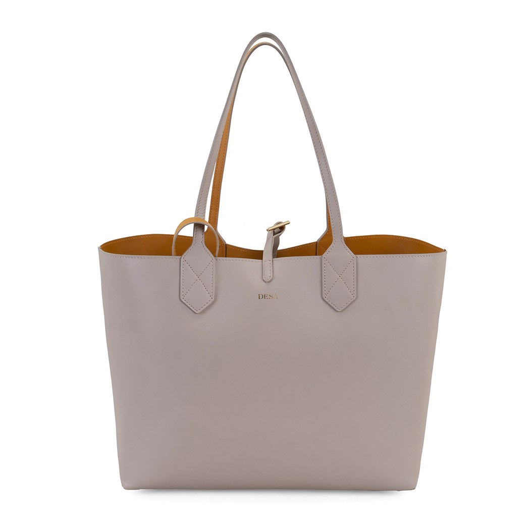 XXXEmely Bej Kadın Çift Taraflı Deri Omuz Çantası