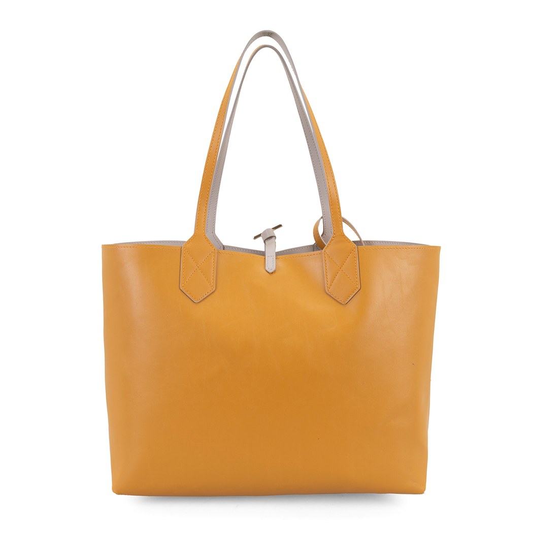 XXXEmely Bej Kadın Çift Taraflı Deri Omuz Çantası