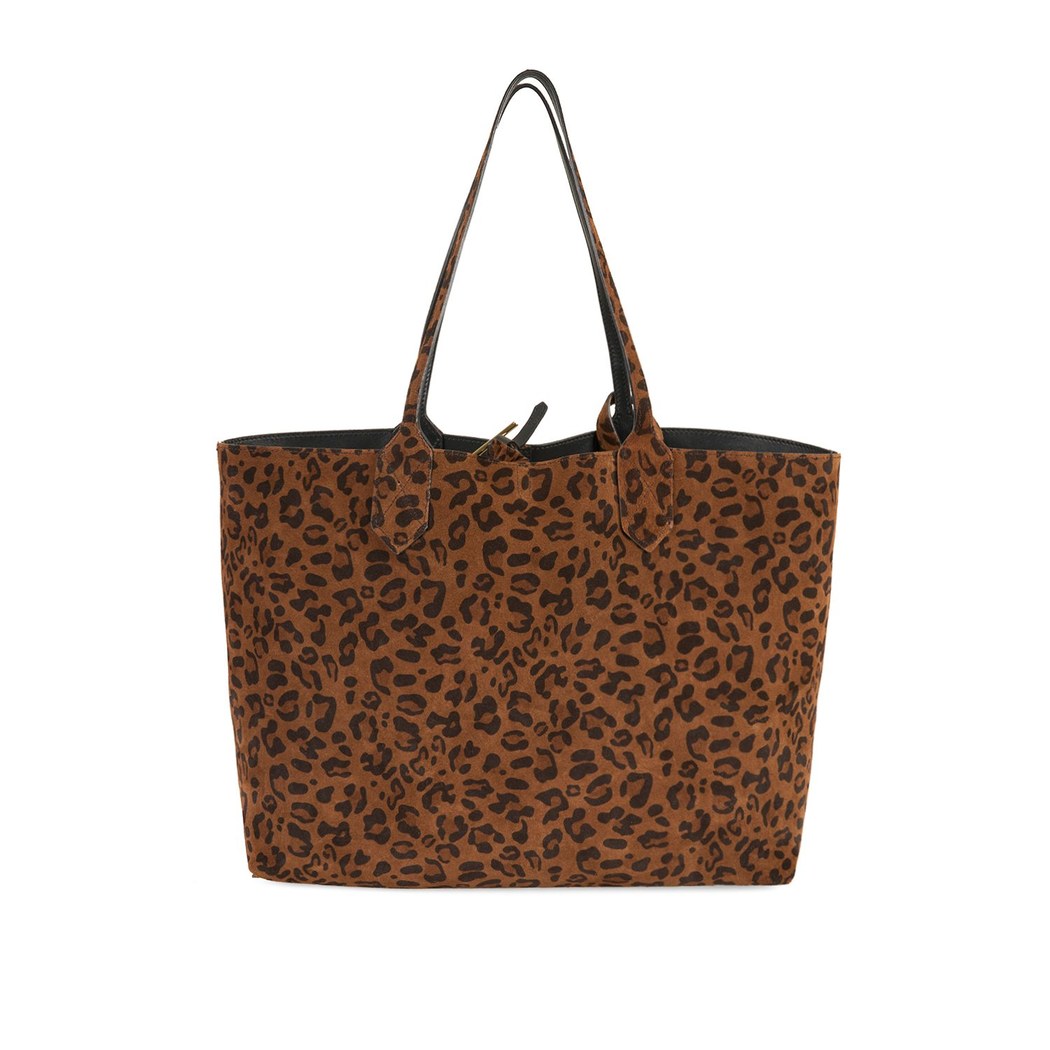 XXXEmely Leopar Kadın Çift Taraflı Deri Omuz Çantası