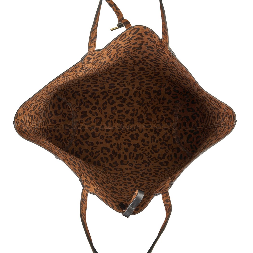 XXXEmely Leopar Kadın Çift Taraflı Deri Omuz Çantası