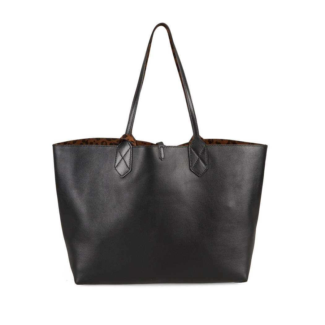 XXXEmely Leopar Kadın Çift Taraflı Deri Omuz Çantası