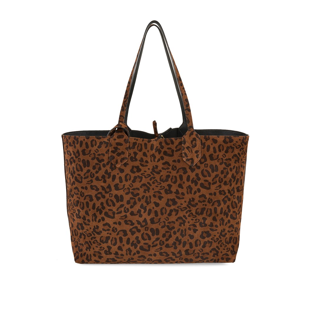 XXXEmely Leopar Kadın Çift Taraflı Deri Omuz Çantası