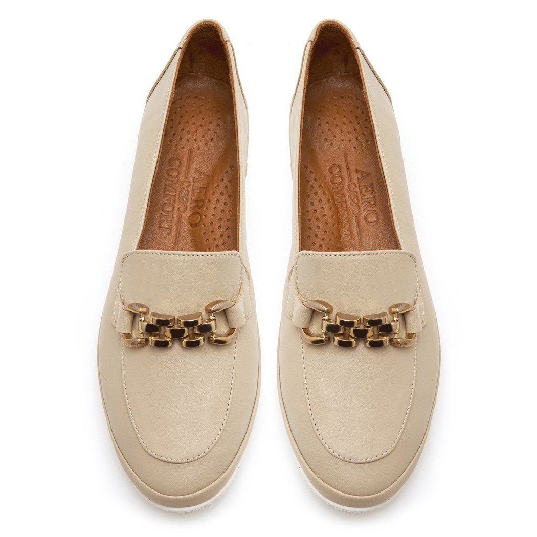 XXXHope DesaComfort Bej Kadın Deri Loafer