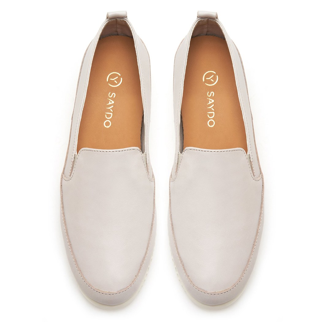 XXXKadın Ekru Deri Günlük Comfort Ayakkabı