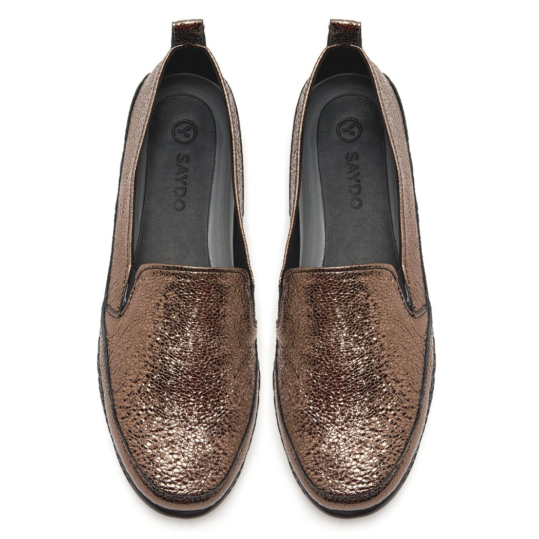 XXXKadın Metalik Vizon Deri Günlük Comfort Ayakkabı