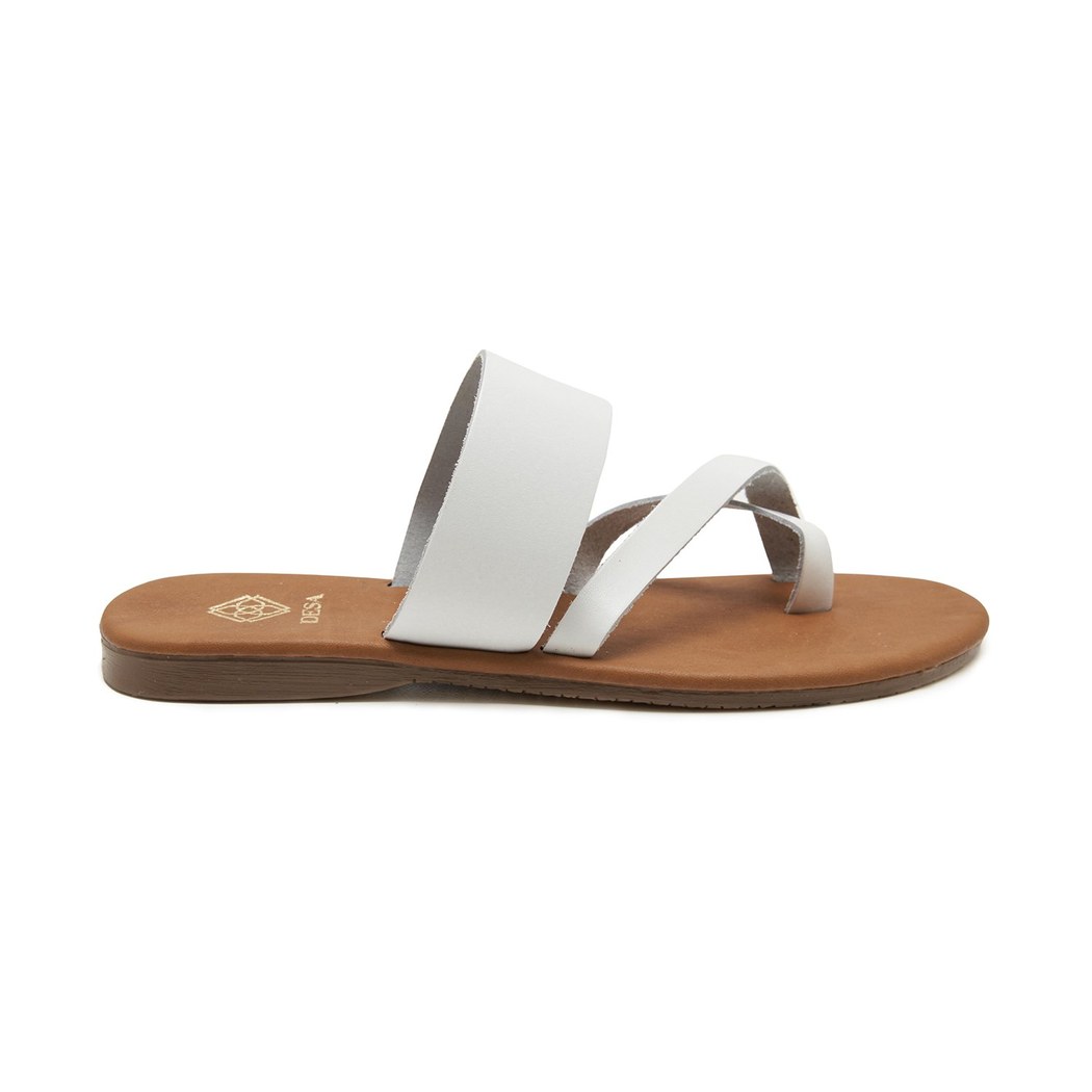 XXXLeila Beyaz Kadın Deri Terlik