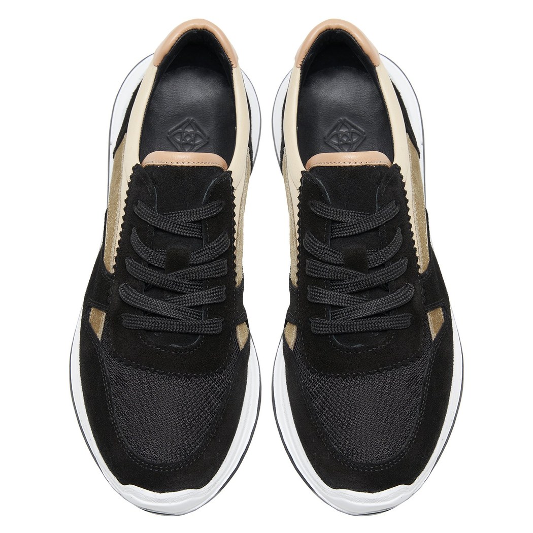 XXXXXXEyna Siyah Kadın Deri Spor Ayakkabı