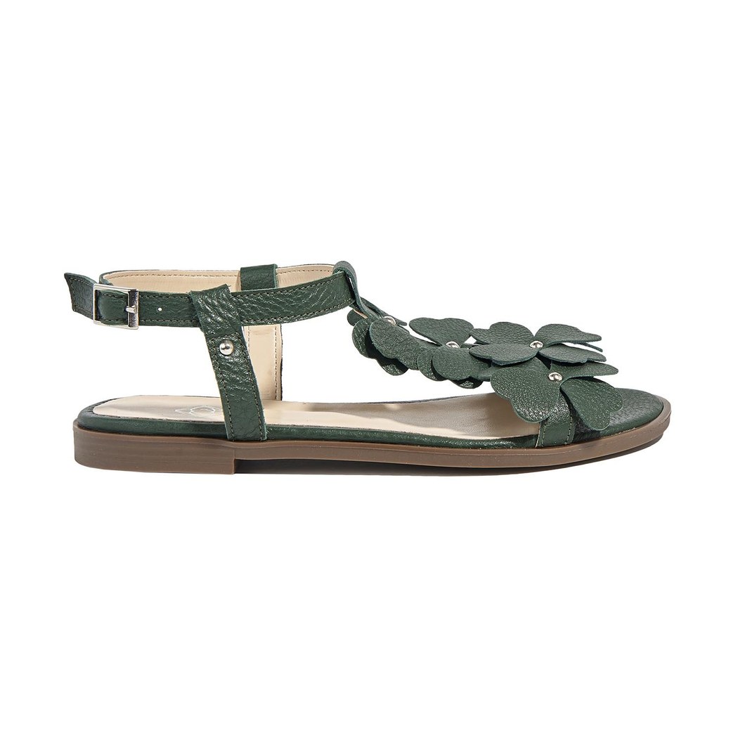 Yeşil Belle Kadın Deri Sandalet