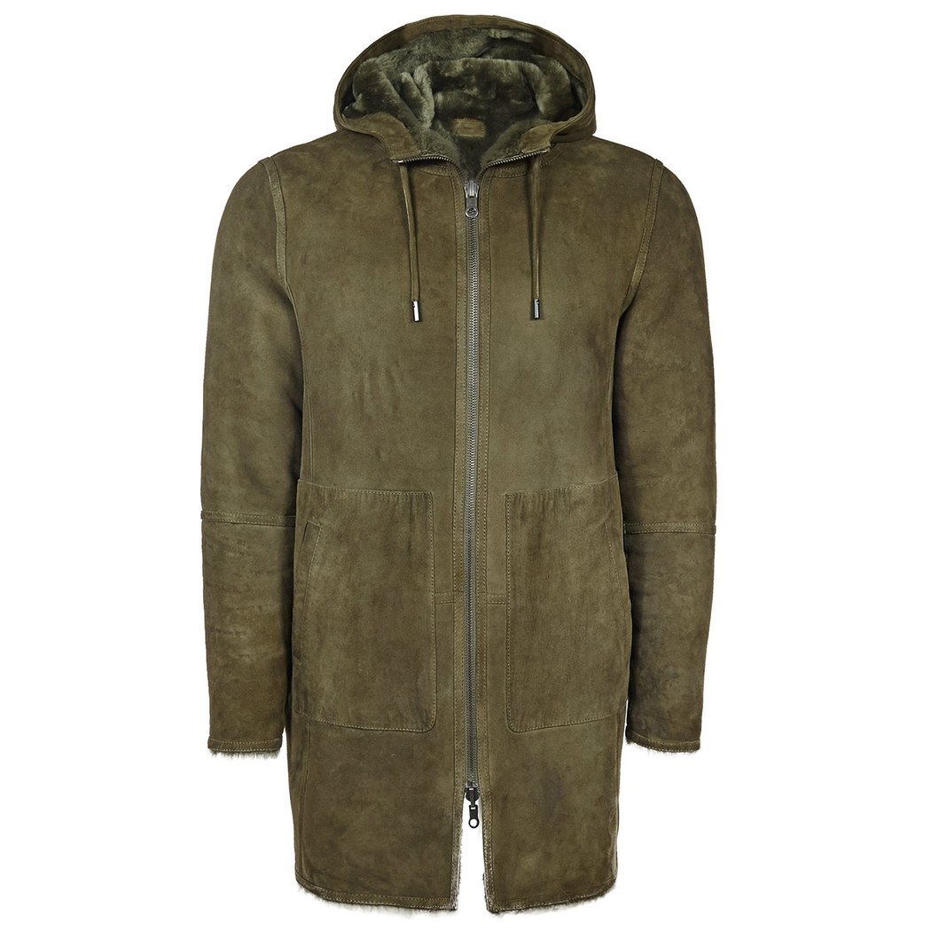 Yeşil Diocle Erkek Kürk Kaban