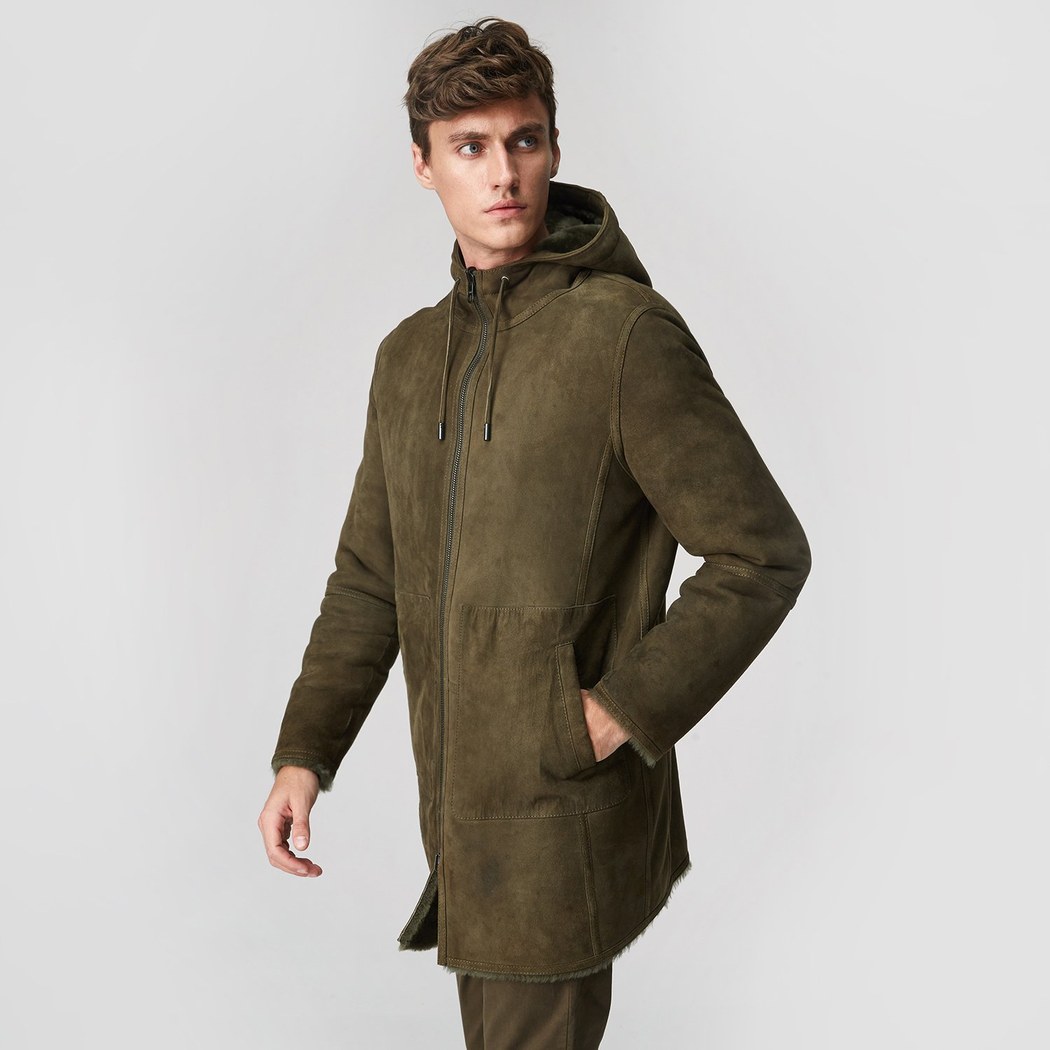 Yeşil Diocle Erkek Kürk Kaban