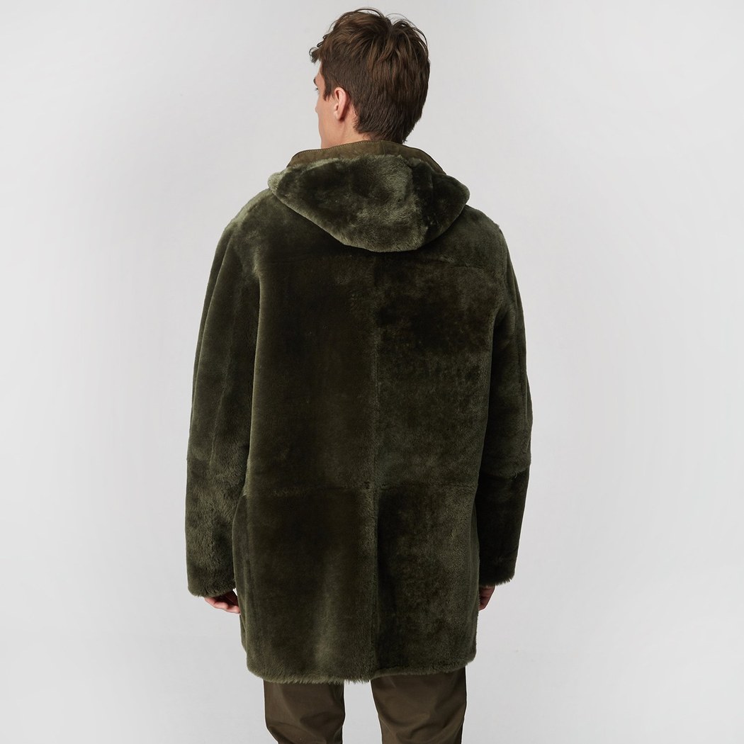 Yeşil Diocle Erkek Kürk Kaban