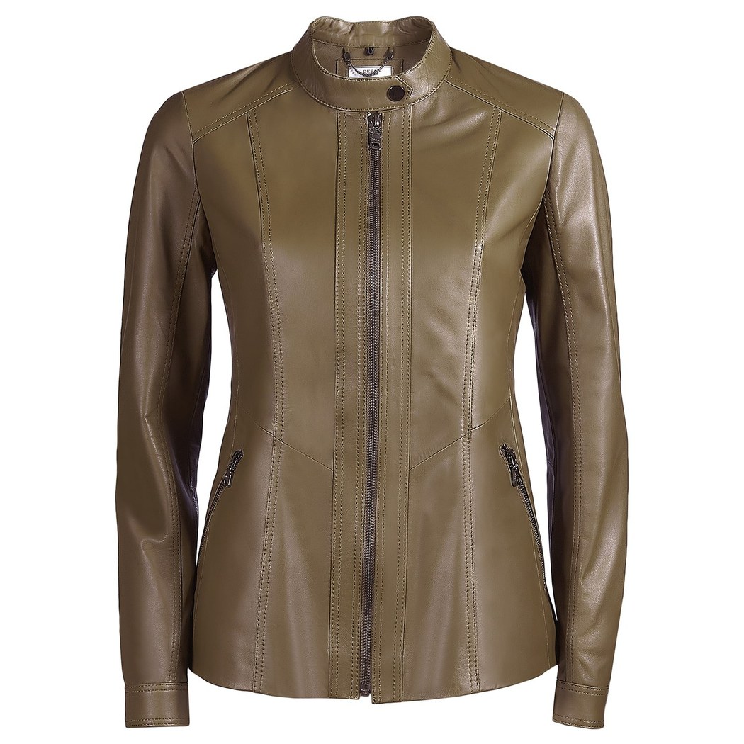 Yeşil Fianna Kadın Deri Mont