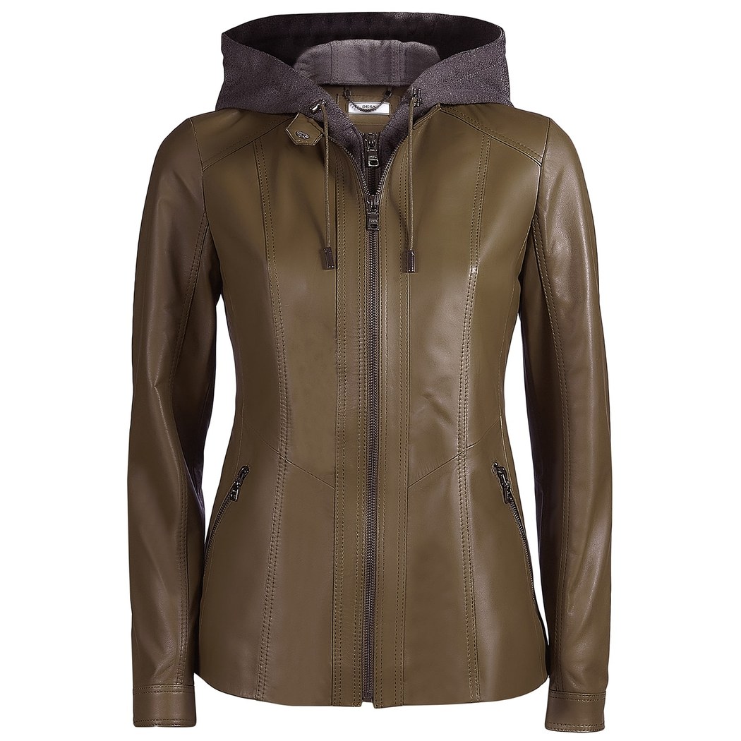 Yeşil Fianna Kadın Deri Mont