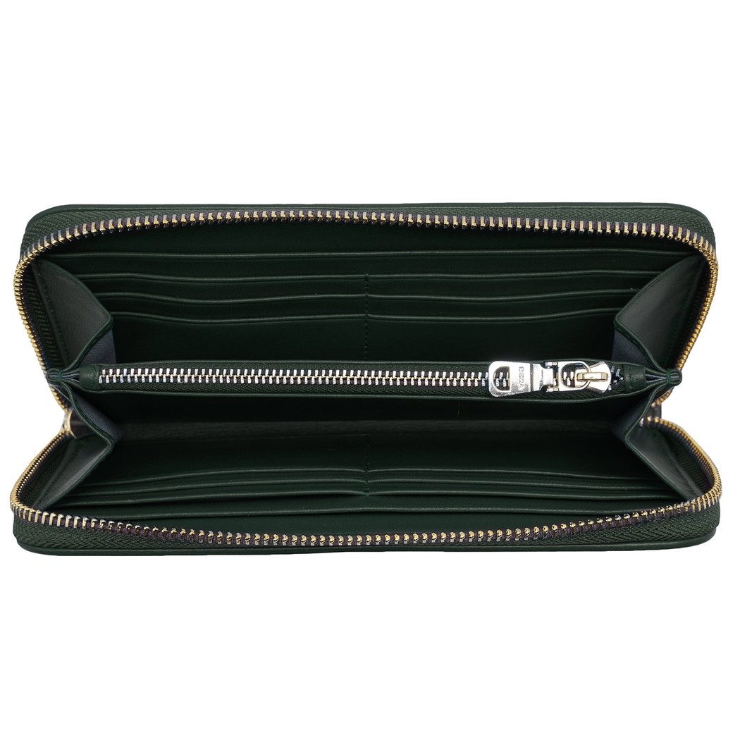 Yeşil Kadın Monogram Deri Cüzdan