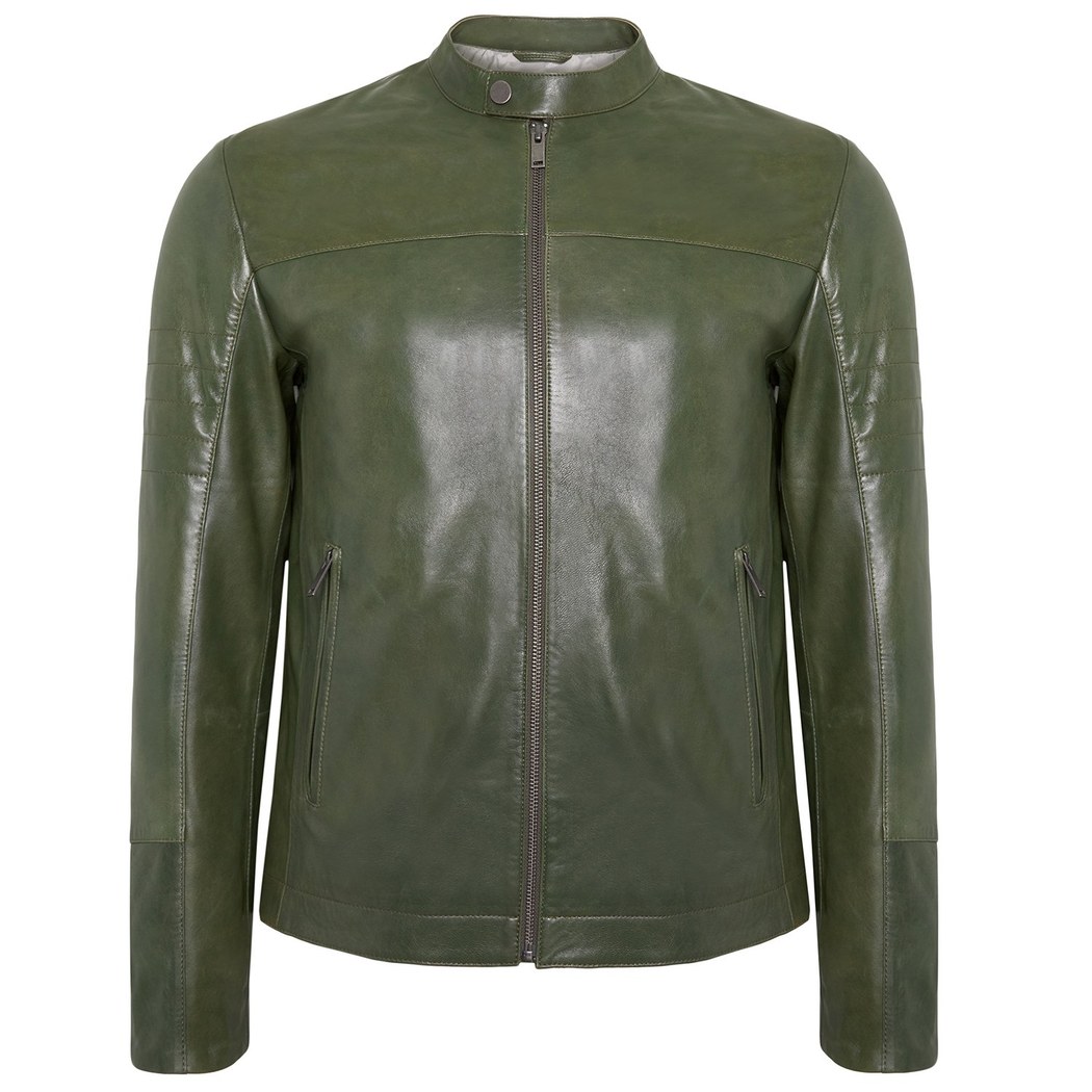 Yeşil Maso Erkek Deri Mont