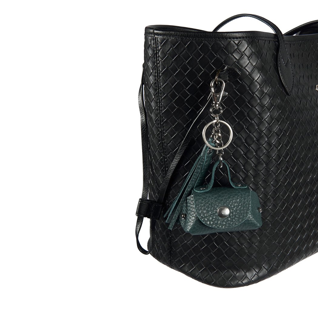 Yeşil Mini Deri Anahtarlık