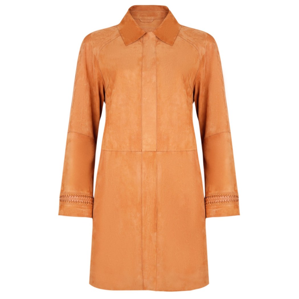 Ysabel Konyak Kadın Süet Deri Pardösü