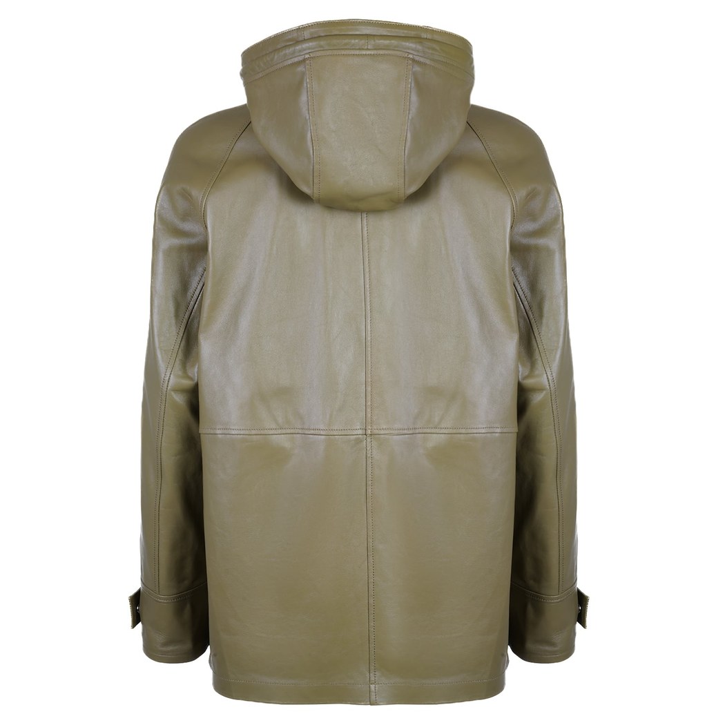 Zairo Yeşil Kadın Deri Pardösü