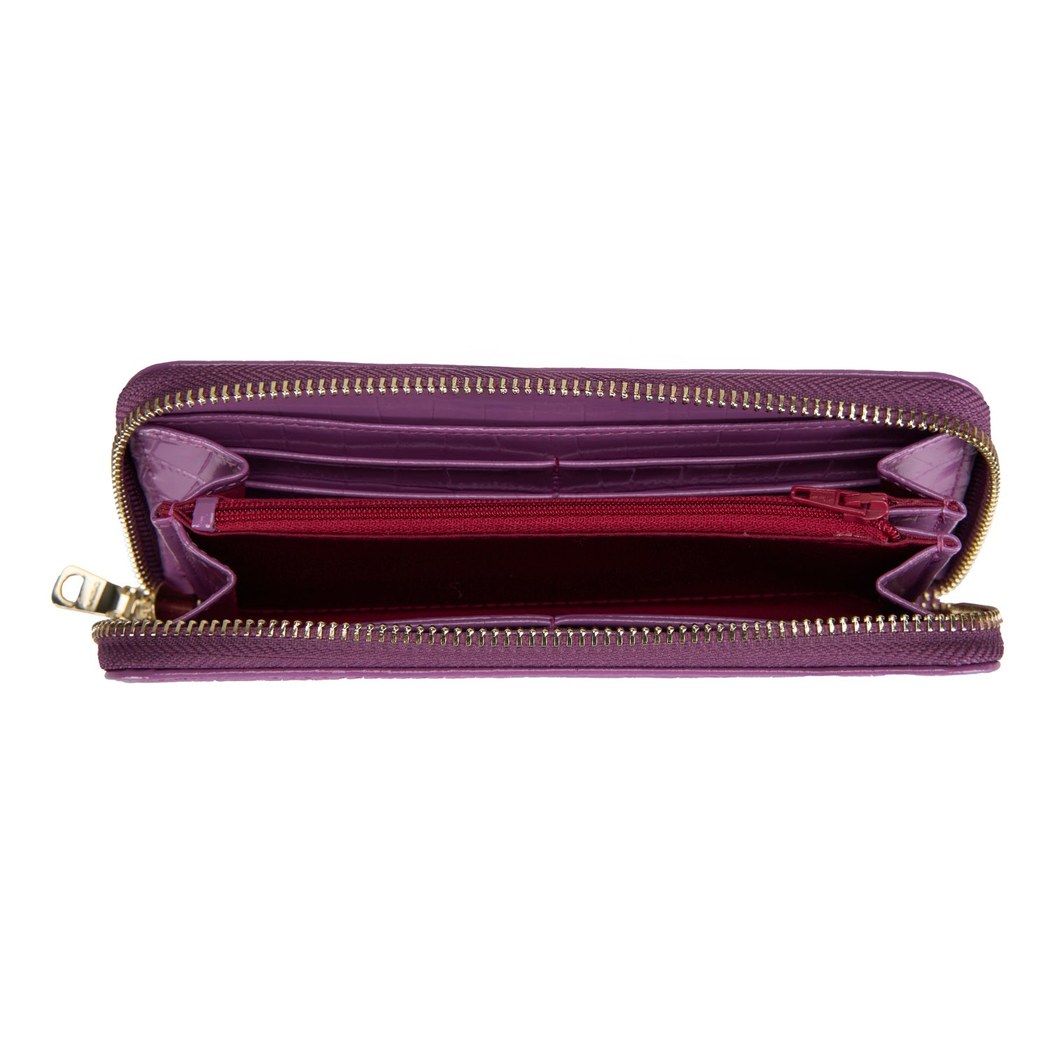 Zane Mor Kadın Kroko Baskılı Deri Cüzdan