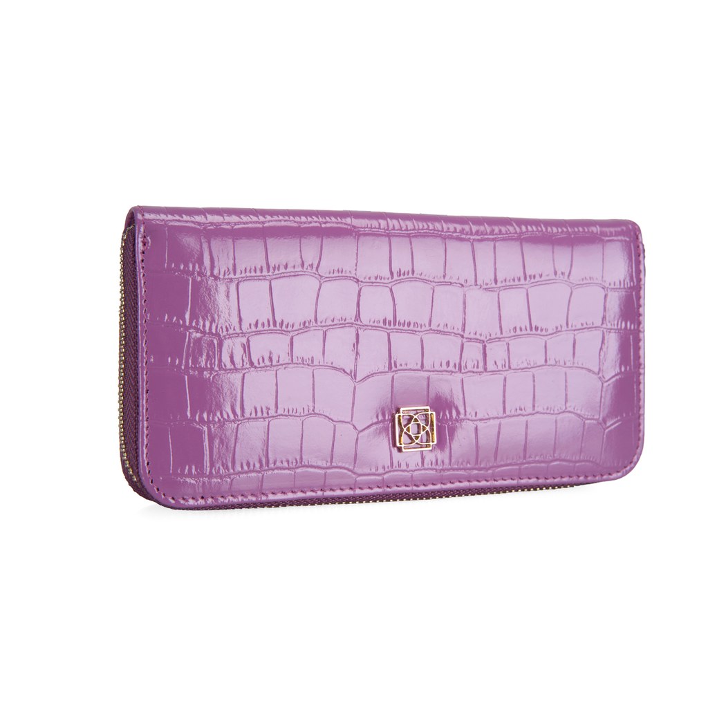 Zane Mor Kadın Kroko Baskılı Deri Cüzdan