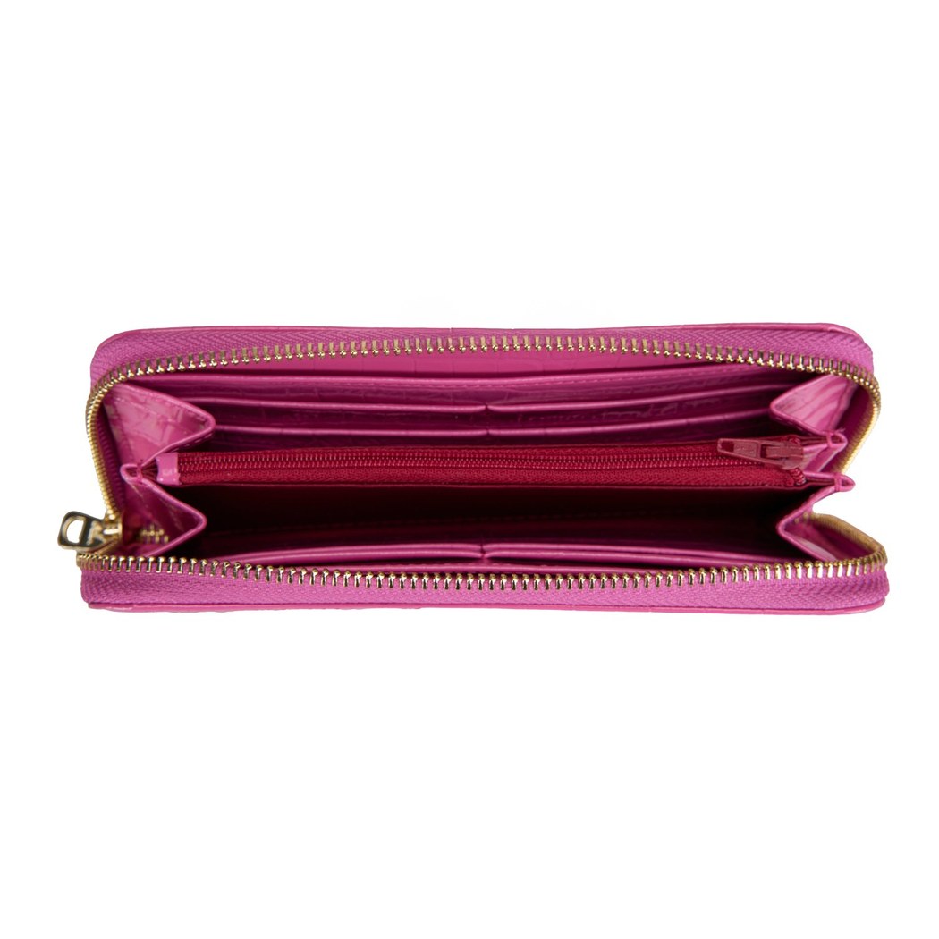 Zane Pembe Kadın Kroko Baskılı Deri Cüzdan