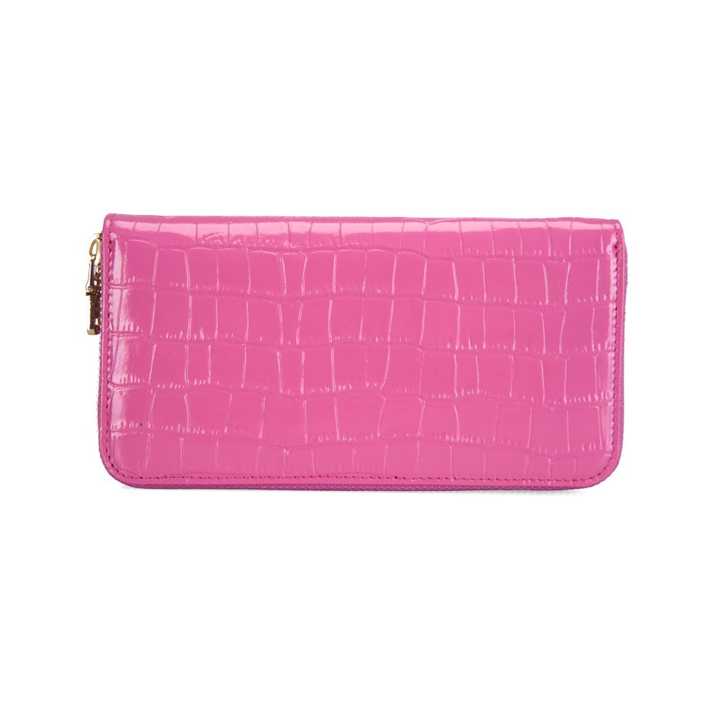 Zane Pembe Kadın Kroko Baskılı Deri Cüzdan