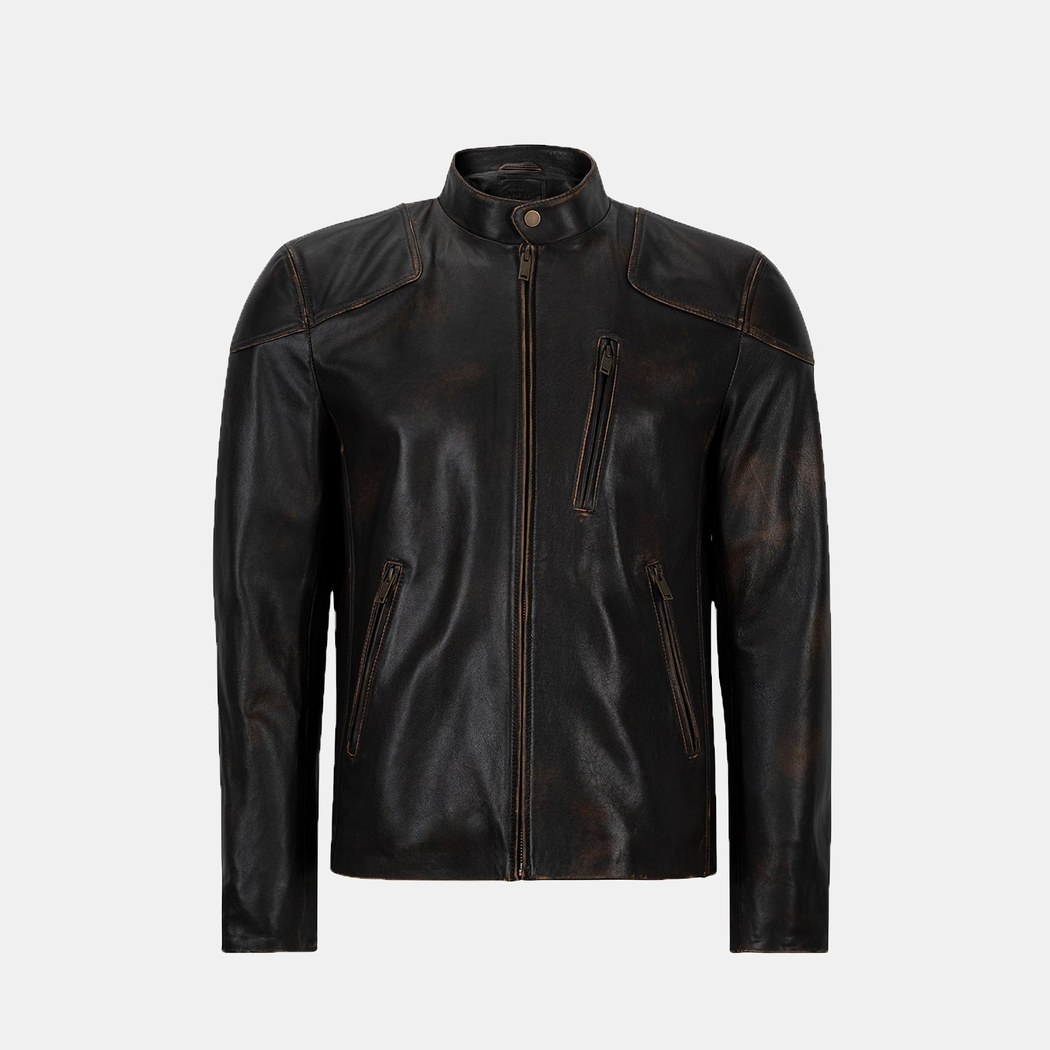 Zenon Konyak Erkek Vintage Deri Ceket