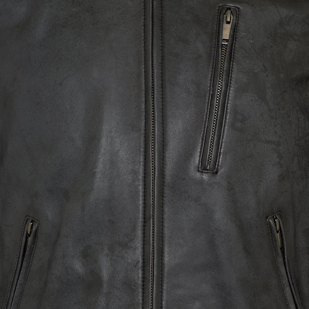 Zenon Lacivert Erkek Vintage Deri Ceket