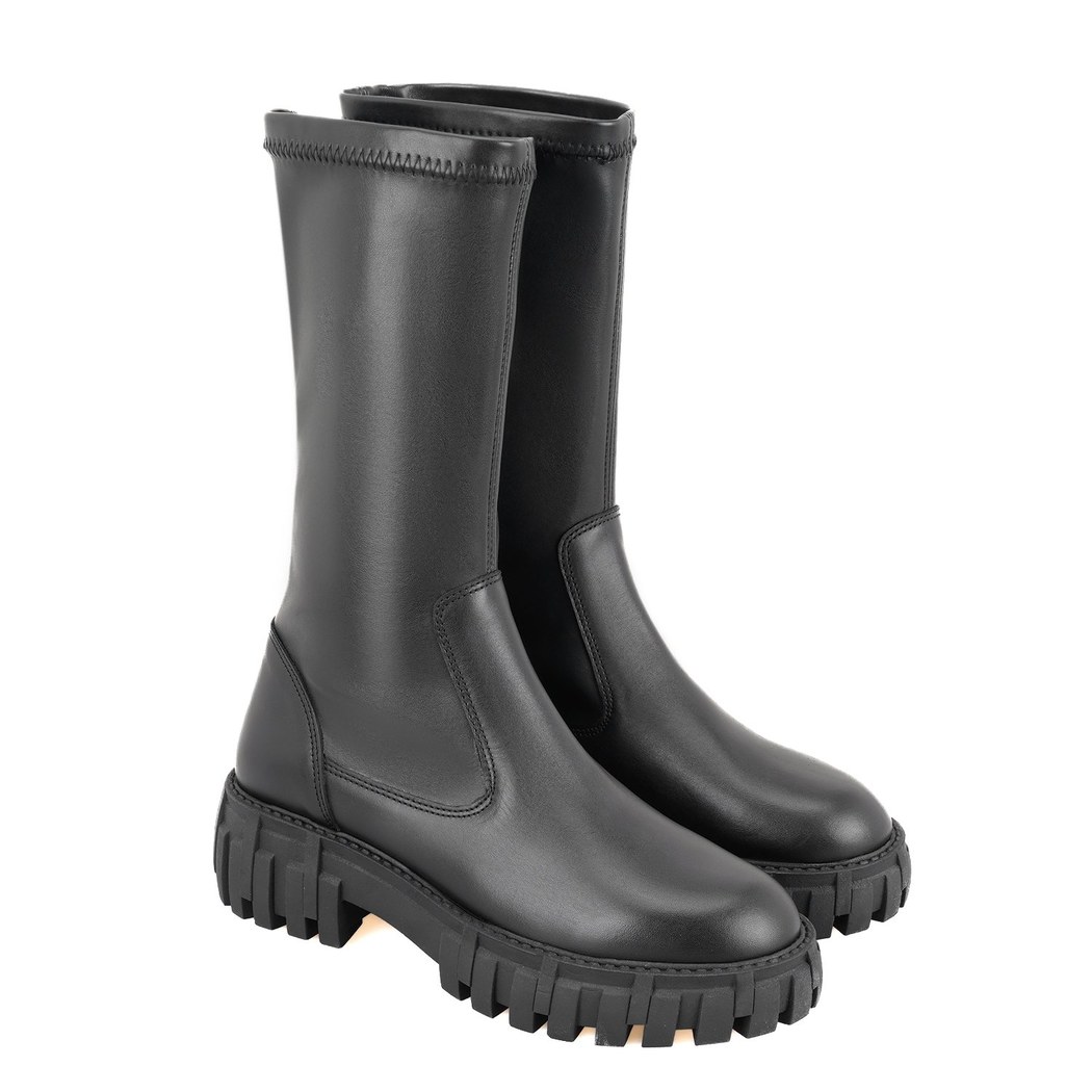 Zexia Siyah Kadın Deri Çizme