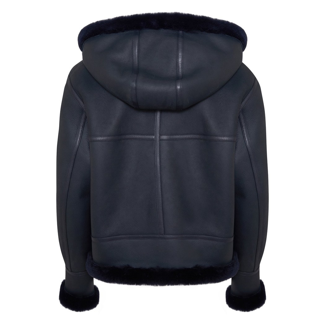 Zoe Lacivert Kadın Kürk Mont