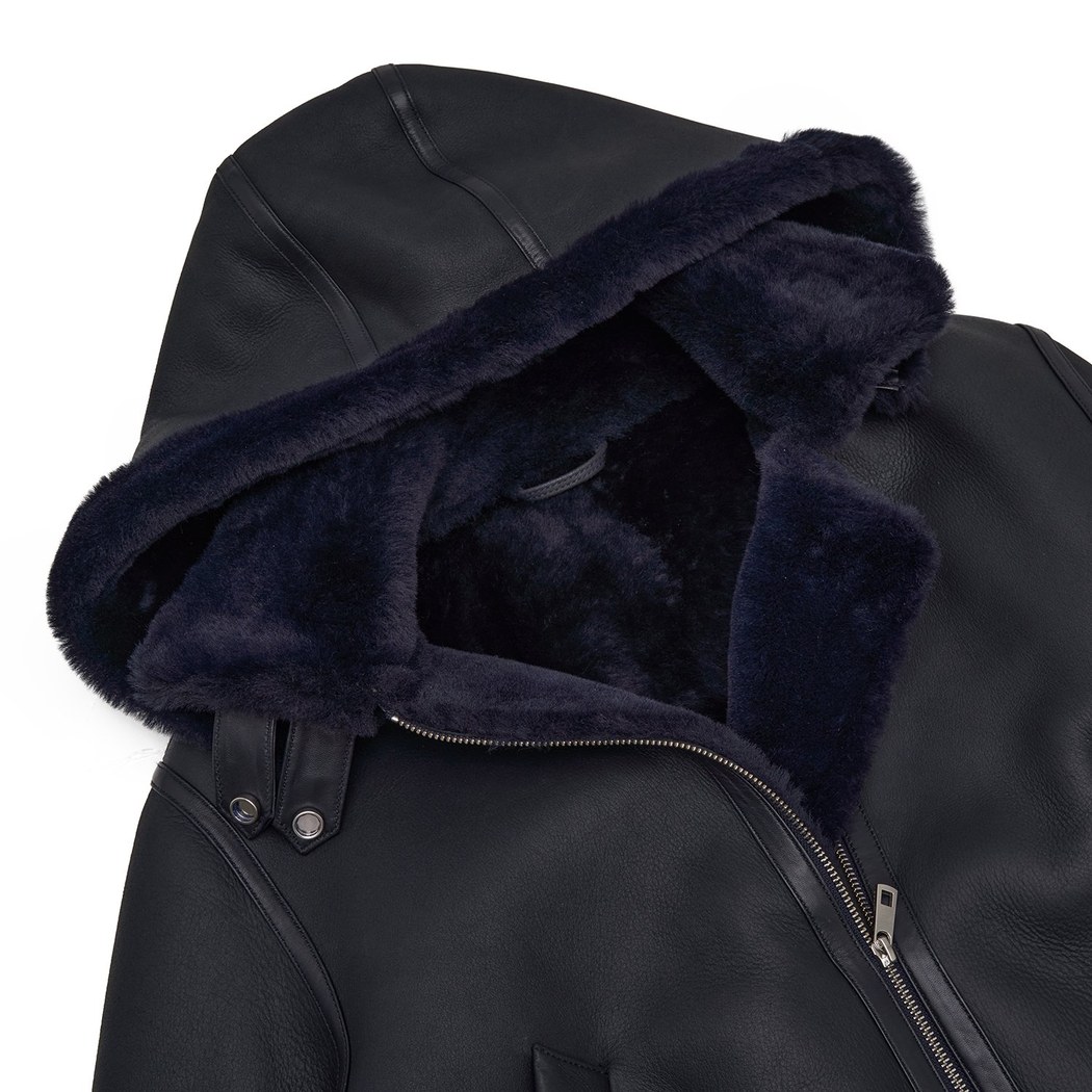 Zoe Lacivert Kadın Kürk Mont